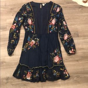 Dark blue floral dress